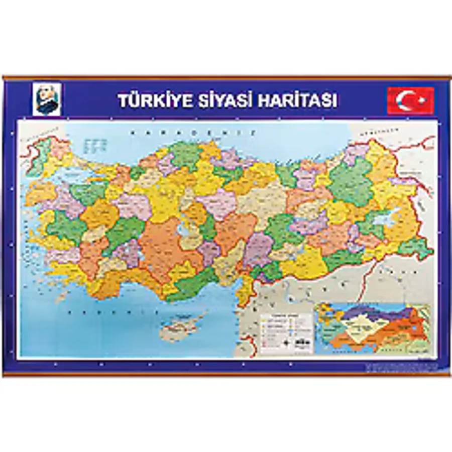 Panda Turkiye Siyasi + Fiziki Citali Harita 70x100