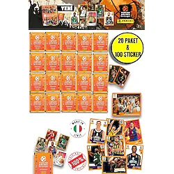 Panini 2024-25 Turkish Airlines Euroleague Sticker 20 Paket (100 Adet Sticker)