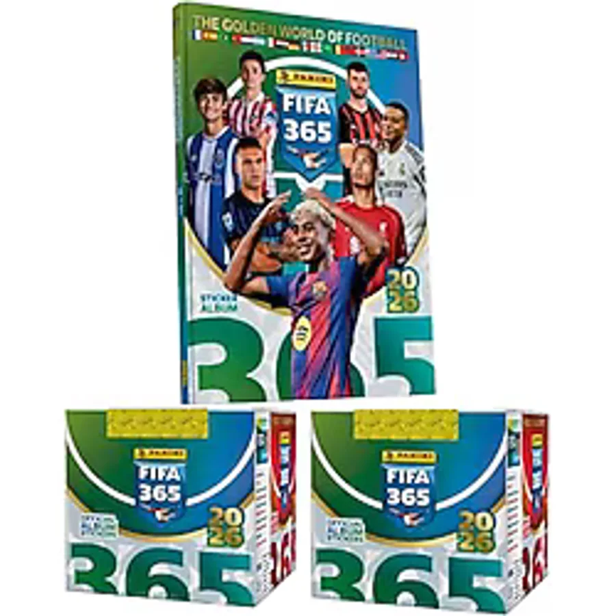 Panini FIFA 365 2026 Lisanslı Sticker Albümü Hardcover + 2 Kutu, 100 Paket, 500 Çıkartma