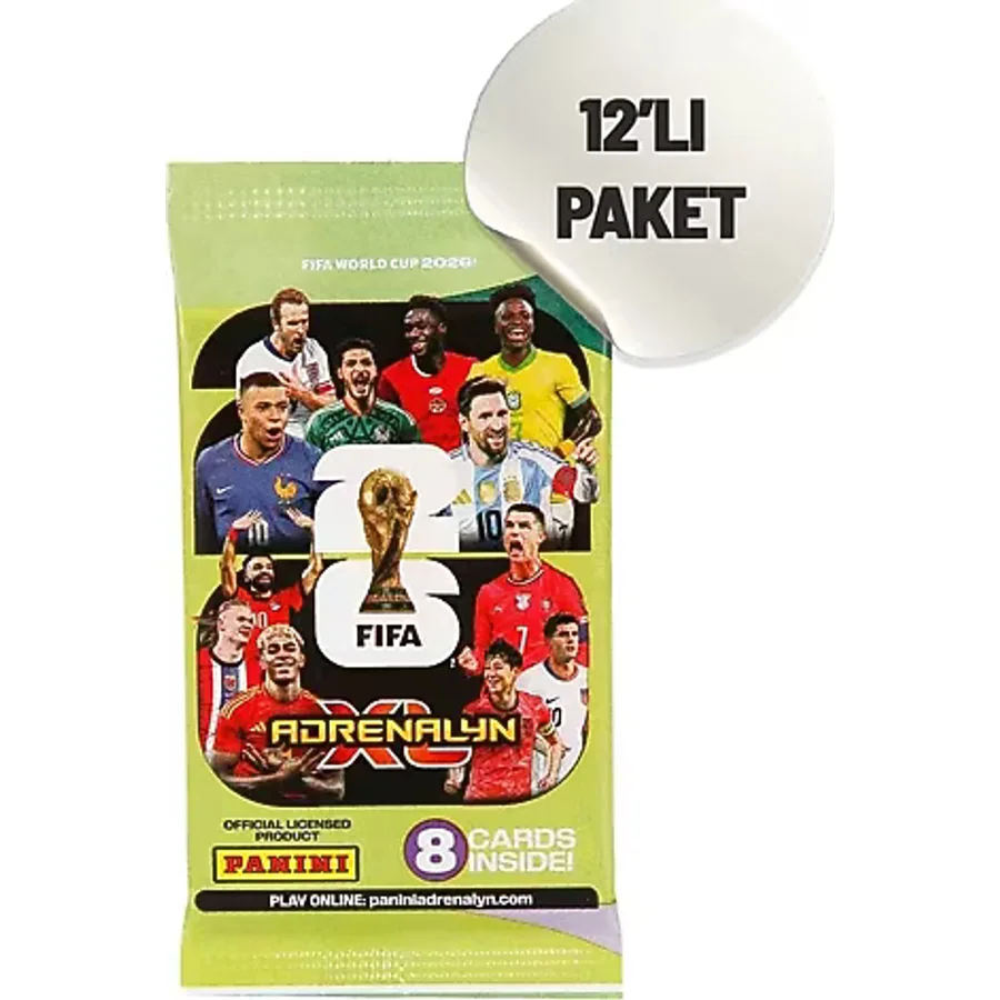 Panini FIFA World Cup 2026 Adrenalyn XL Futbolcu Kartı 12'li Paket 96 Kart