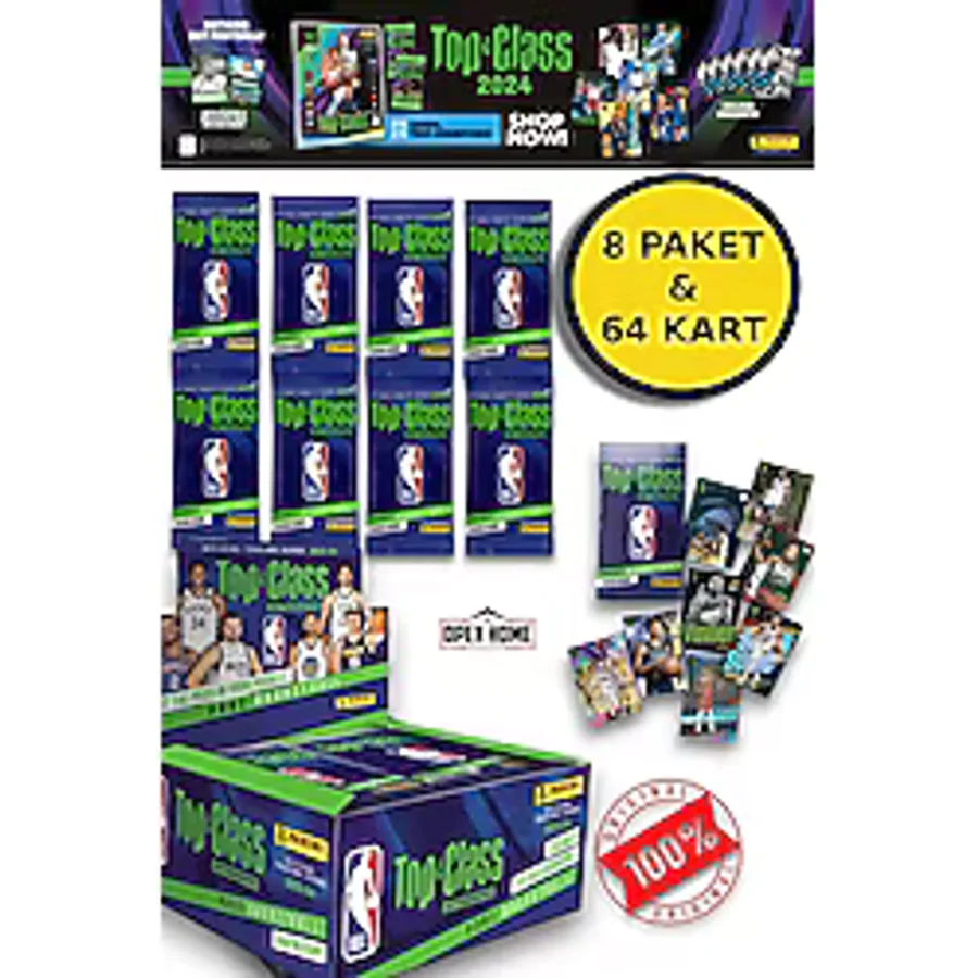 Panini Nba Top Class 2024 Koleksiyonluk Basketbolcu Kartları + 8 Paket (64 Adet Kart)