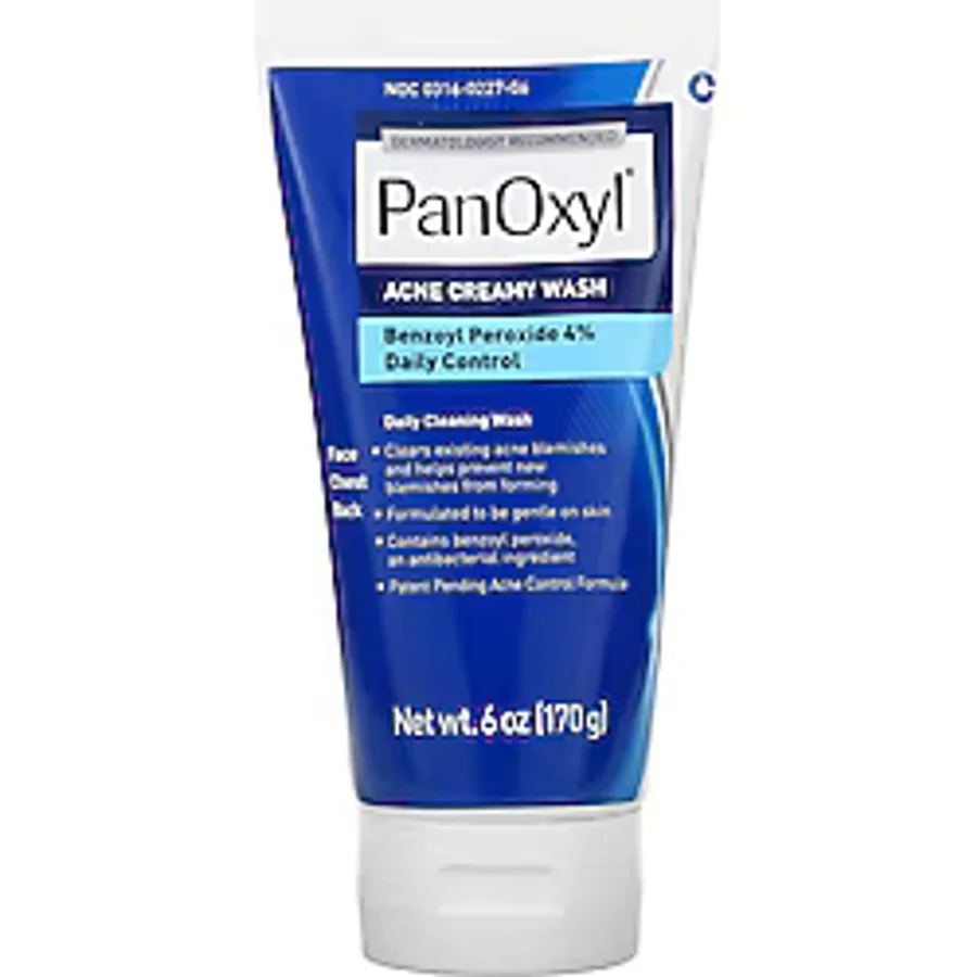 panoxyl Acne Creamy Wash Benzoyl Peroxide 4% Daily Check, 6 Oz (120g)