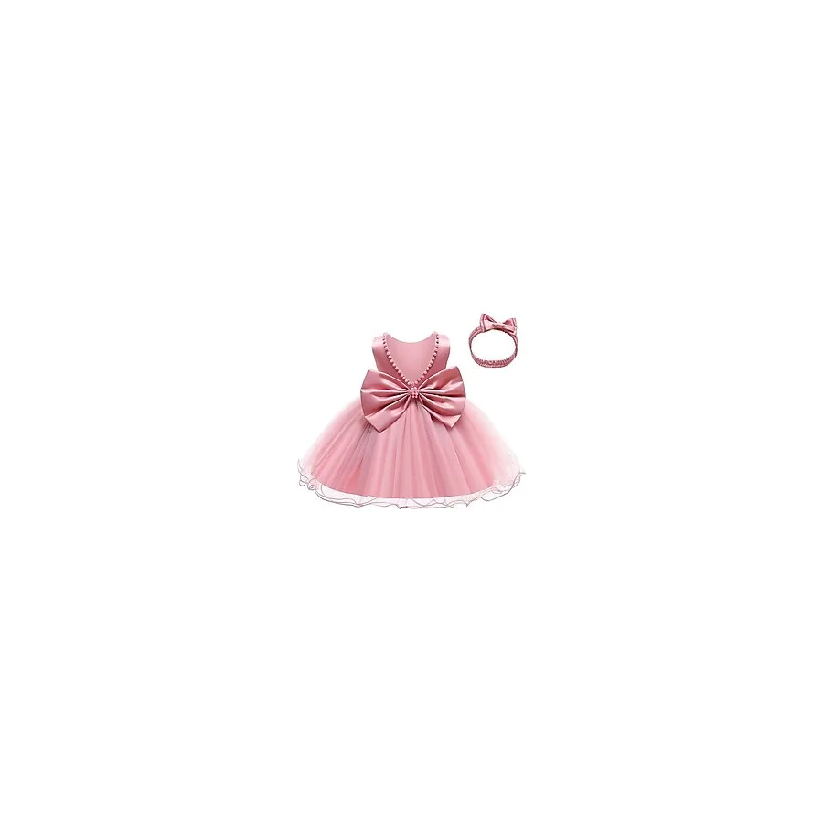 Papatya Kız Çocuk Abiyesi - 1 -3 Yaş - Pudra Pembe