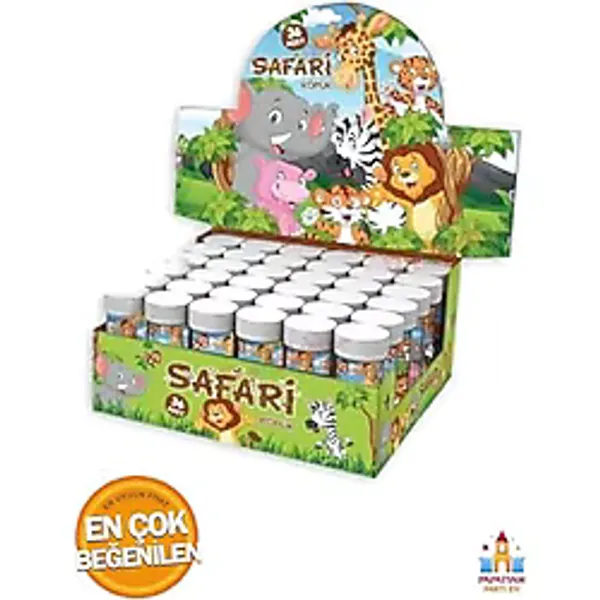 Papatyampartievi Safari Sevimli Hayvanlar Köpük Balon - 10'Lu Pakette Beyaz