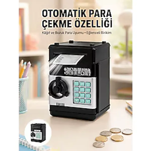 Para Kasası Görünümlü Elektronik Şifreli Kumbara