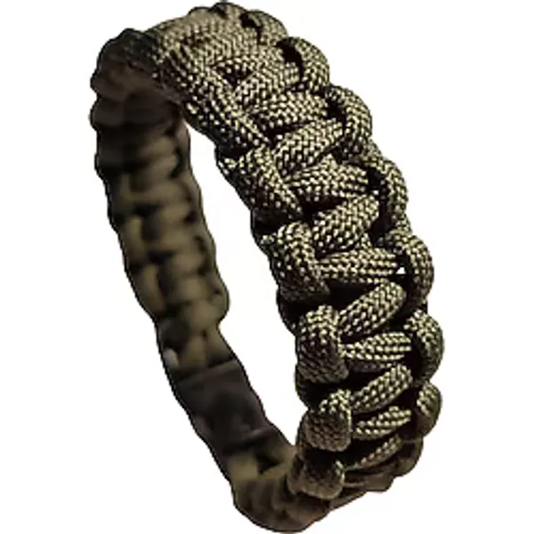Paracord Bileklik Haki, Unisex, Cobra Model, Dayanıklı El Örgüsü