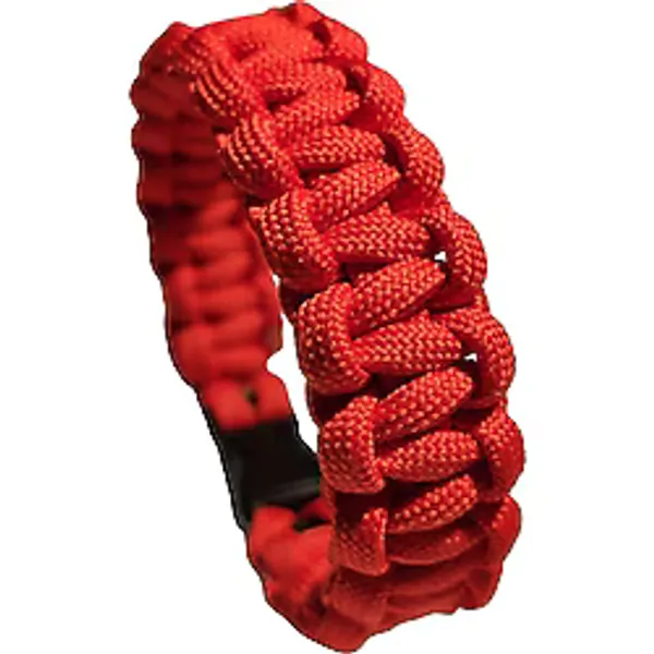 Paracord Bileklik Kırmızı, Unisex, Cobra Model, Dayanıklı El Örgüsü