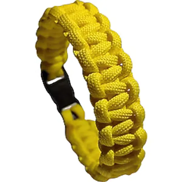 Paracord Bileklik Sarı, Unisex, Cobra Model, Dayanıklı El Örgüsü