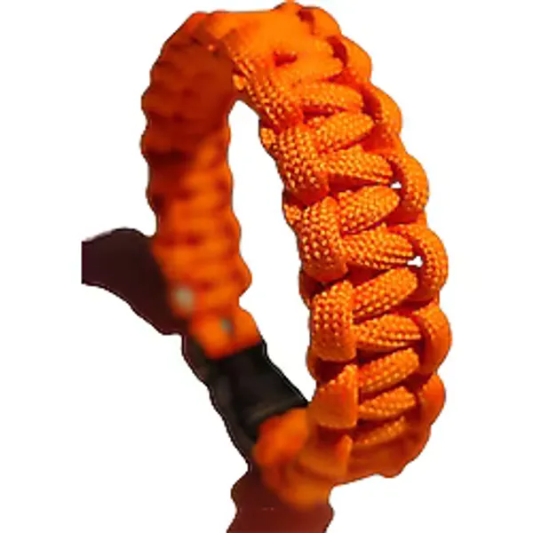 Paracord Bileklik Turuncu, Unisex, Cobra Model, Dayanıklı El Örgüsü