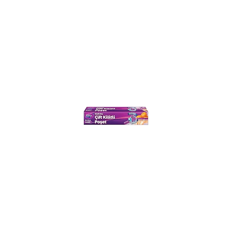 Parex 10'lu Çift Kilitli Buzdolabı Poşeti Büyük Boy 26 x 28 cm