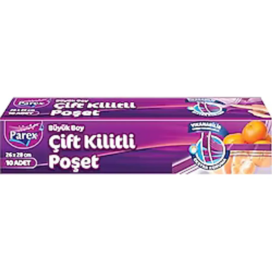 Parex Çift Kilitli Buzdolabı Poşeti Büyük Boy