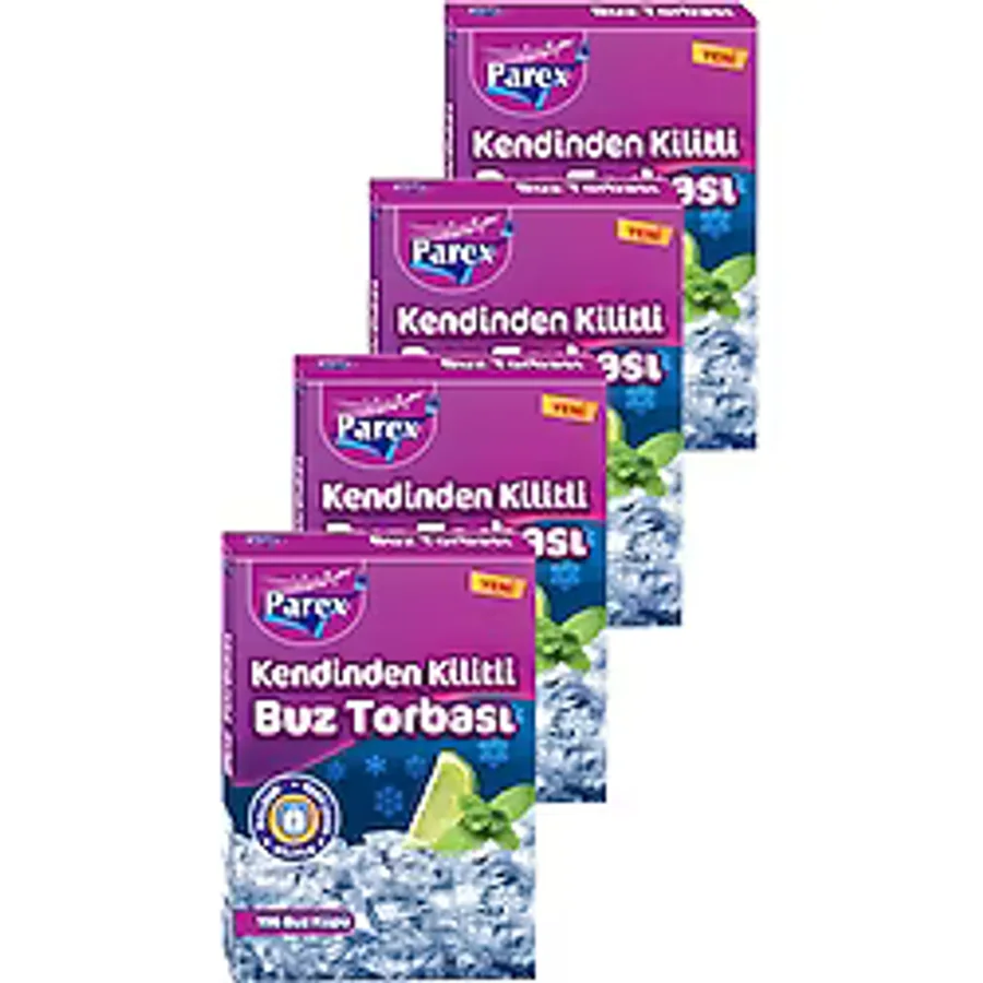Parex Kendinden Kilitli Buz Torbası 196 Buz Küpü 4 Paket