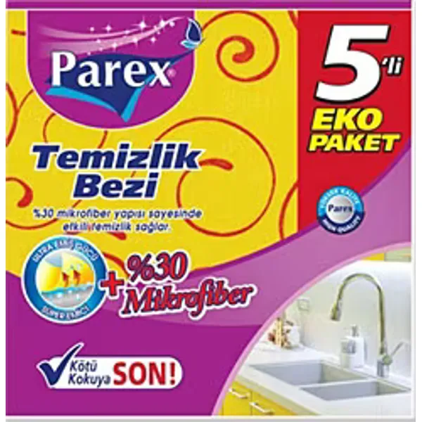 Parex Mikrofiber 5'li Eko Paket Temizlik Bezi