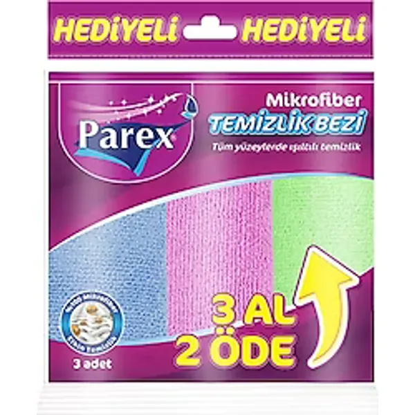 Parex Mikrofiber Temizlik Bezi 3'lü