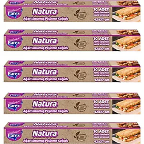 Parex Natura Ağartılmamış 10'lu 5 Paket Hazır Pişirme Kağıdı
