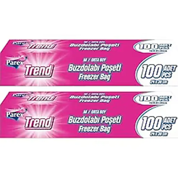 Parex Trend Buzdolabı Poşeti Orta Boy 100'LÜ 24 x 38 cm Ikili Paket