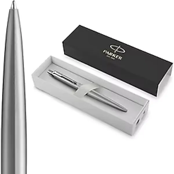 PARKER Jotter XL tükenmez kalem, tek renkli, paslanmaz çelik, orta kalem ucu, mavi mürekkep, hediye kutusu