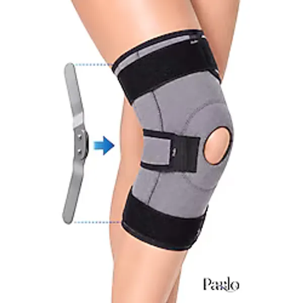Parlo Çelik Menteşeli ve Patella Destekli Dizlik Ayarlanabilir Ortopedik Diz Desteği - Neopren Dizlik
