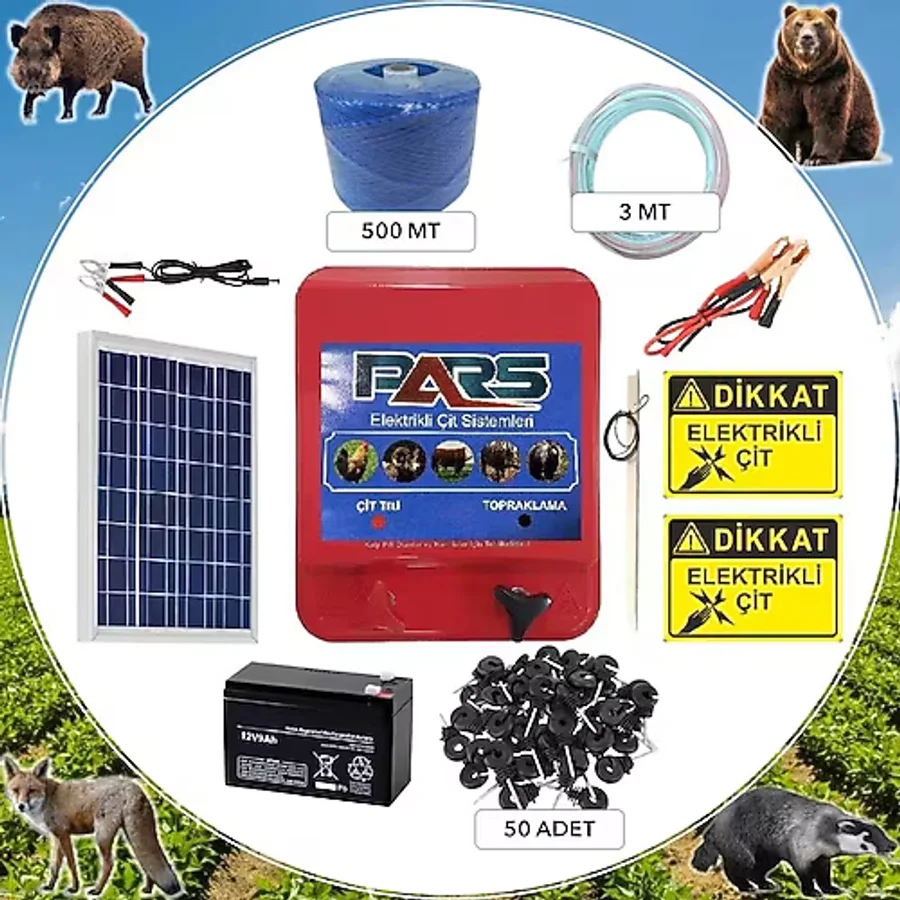 Pars Domuz Kovucu Elektrikli Çit Koruma Seti