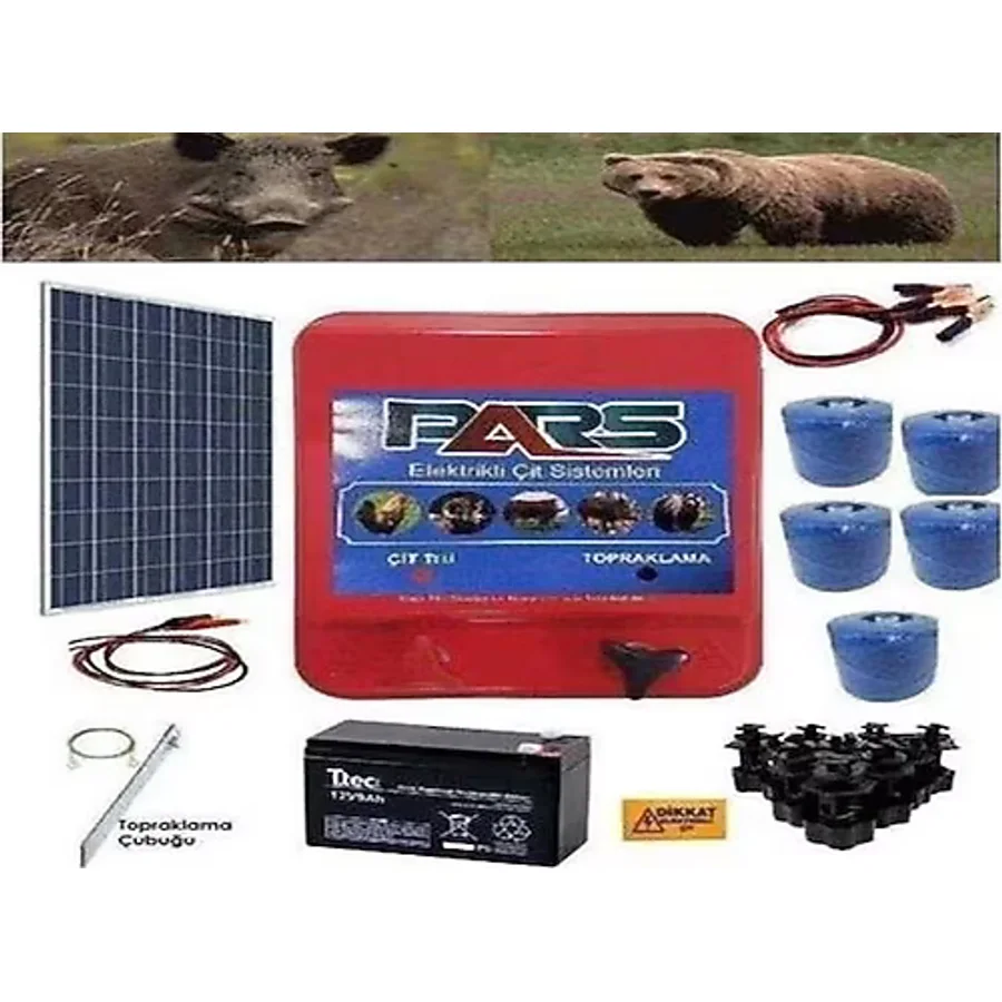 Pars Elektrikli Çit Ayı-Domuz Kovucu Eco Set 2500 ( Demir Direk İzolatörlü)