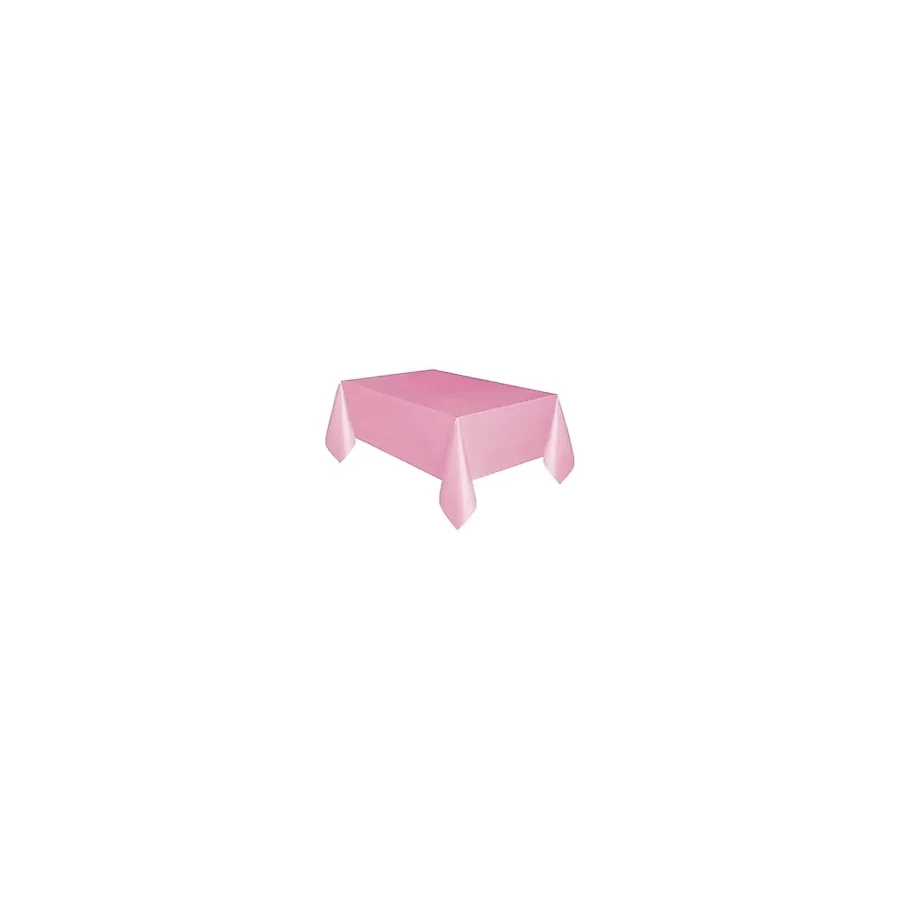 Parti Station Masa Örtüsü ve Etek Set Plastik Pembe Renk Masa Örtüsü Pembe Renk Metalize Sarkıt Masa Eteği Set