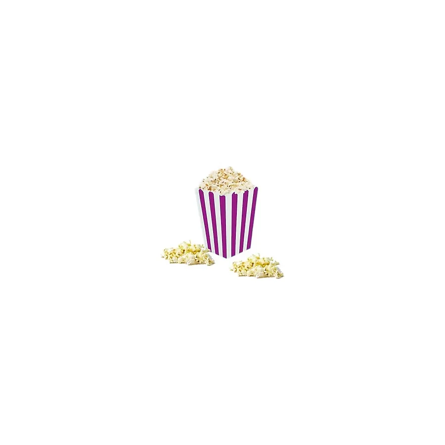 Parti Sürprizi Mor Çizgili Popcorn Mısır Kutusu 8 Adet