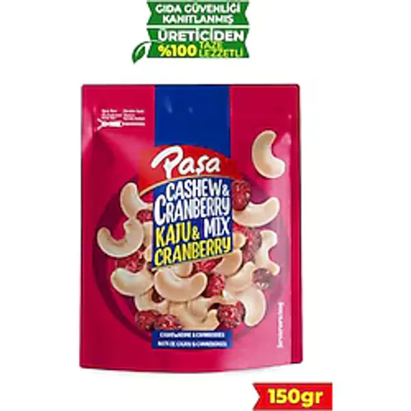 Paşa Kuruyemiş Çiğ Kaju & Cranberry 150 gr Çiğ Karışık Kuruyemiş