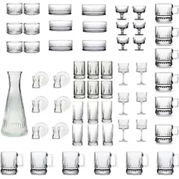 Paşabahçe Elysia 61 Parça Bardak, Sunumluk, Çerezlik , Dondurmalık Full Çeyiz Seti