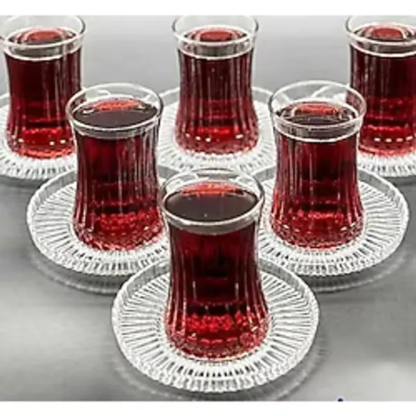Paşabahçe Elysia Çay Bardağı Riva Çay Tabağı Takımı 24 Parça