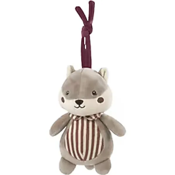 Pasito a Pasito Cherry Strips Müzikli Sincap Peluş Oyuncak - Ninnili Bebek Uyku Oyuncağı, Beşik ve Puset İçin Asılabilir, 0+ Ay