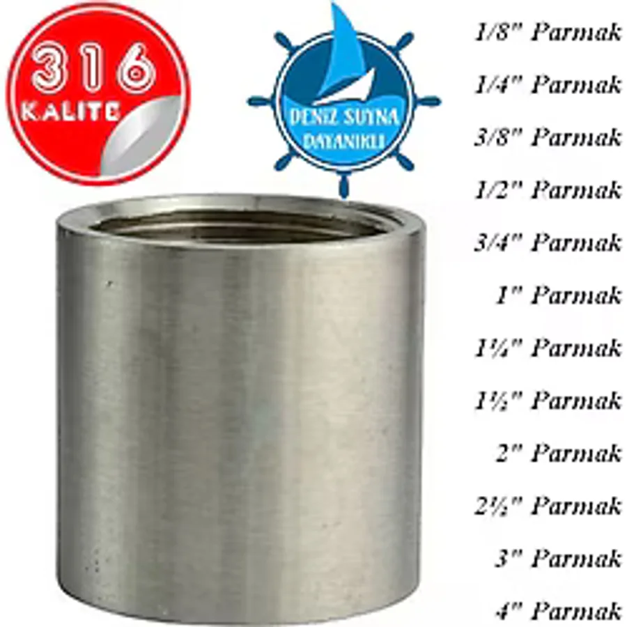 PASLANMAZ 316 KALİTE MANŞON (Farklı Ebat Seçenekleri)