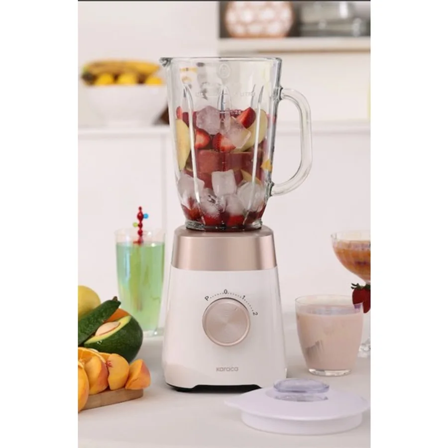 Paslanmaz Çelik Bıçaklı Buz Kırıcı ve Cam Sürahili Smoothie Blender, 1,5 L