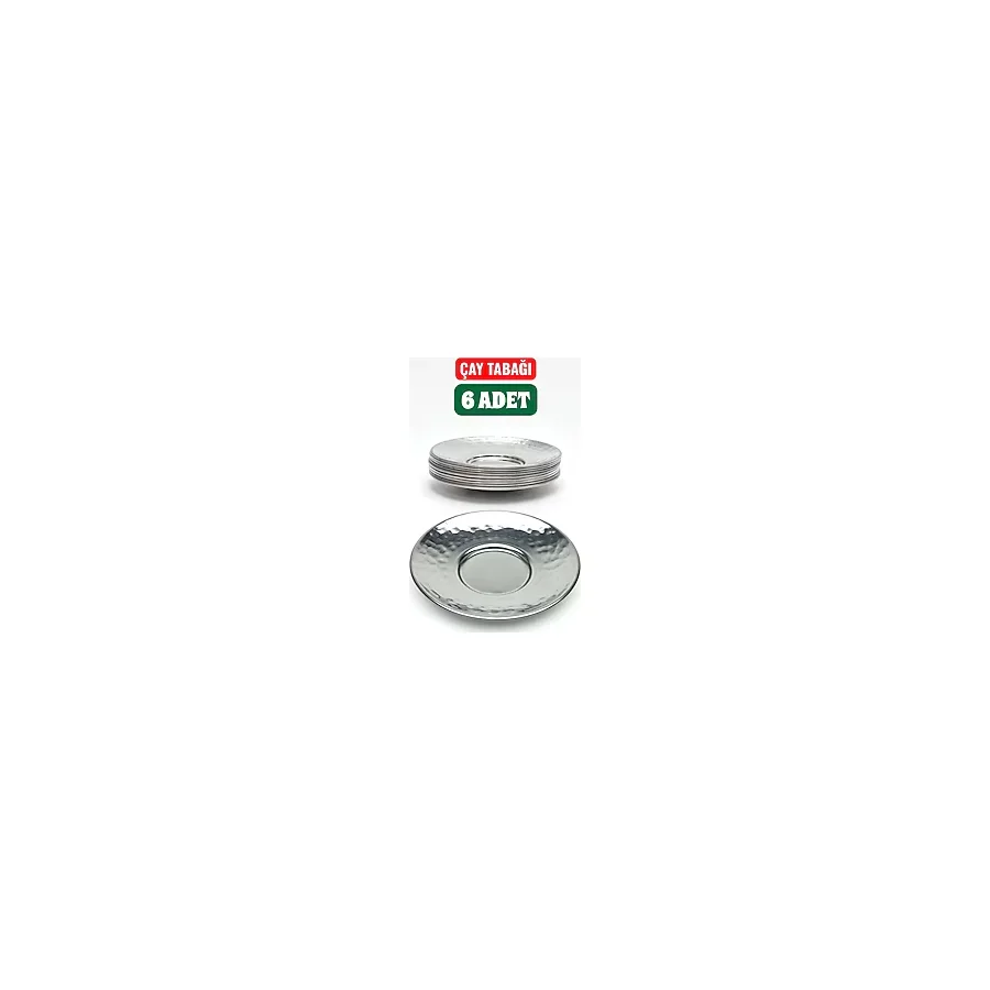 Paslanmaz Çelik Çekiç Dövmeli Çay Tabağı 10 Cm - 6 / 12 / 50 / 100'Lü Set Seçenekleri