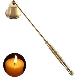 Paslanmaz Çelik Gold 24 cm Dekoratif Çan Dizayn Saplı Mum Söndürücü cin818sr
