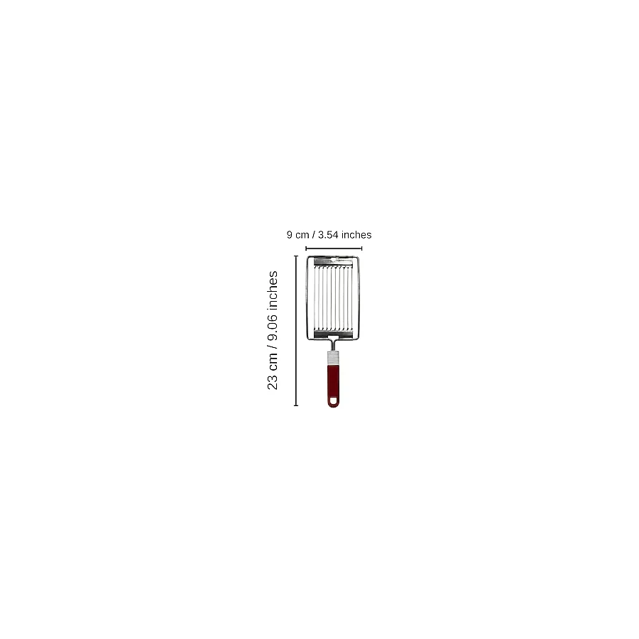 Paslanmaz Çelik Peynir Dilimleyici, Keskin Ergonomik Mutfak Aparatı, 23x9 cm, Kırmızı Saplı