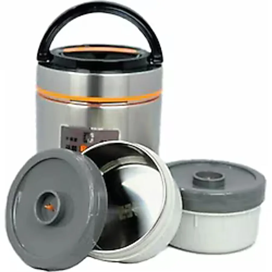 Paslanmaz Çelik Yemek Termos 3 Katlı Sızdırmaz Yemek Termosu Sefer Tası 1,9 Litre Inox