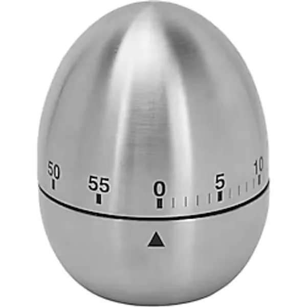 Paslanmaz Çelik Yumurta Tasarımlı Mekanik Mutfak Zamanlayıcı 60 Dakikalık Hassas Geri Sayım, Şık ve Dayanıklı Timer Kronometre (Fırın, Yemek ve Pişirme İçin İdeal)