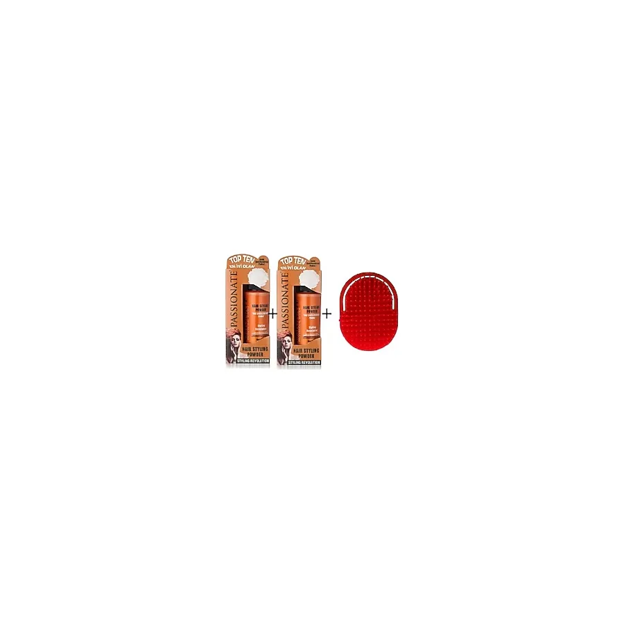 Passionate Şekillendirici Hacim Veren Saç Pudrası 2 Adet x 20 gr - Turuncu + Enginar Yıkama Tarağı