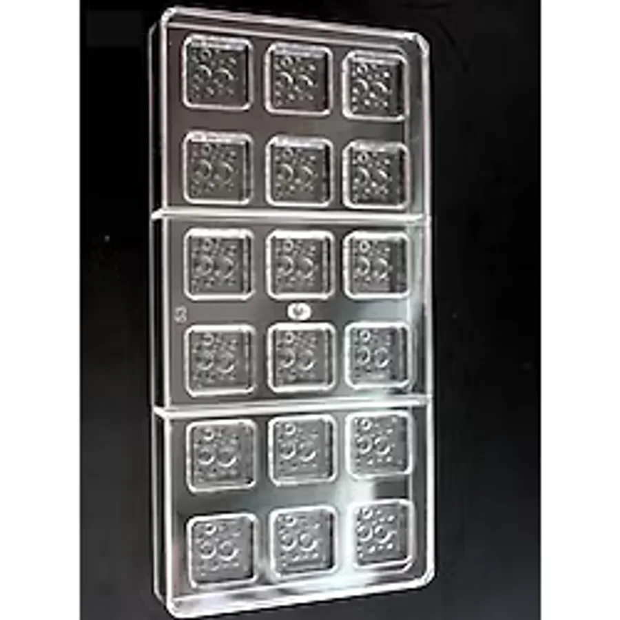 PASTRY PLANET Pıtırcıklı Kare Polikarbon Çikolata Kalıbı