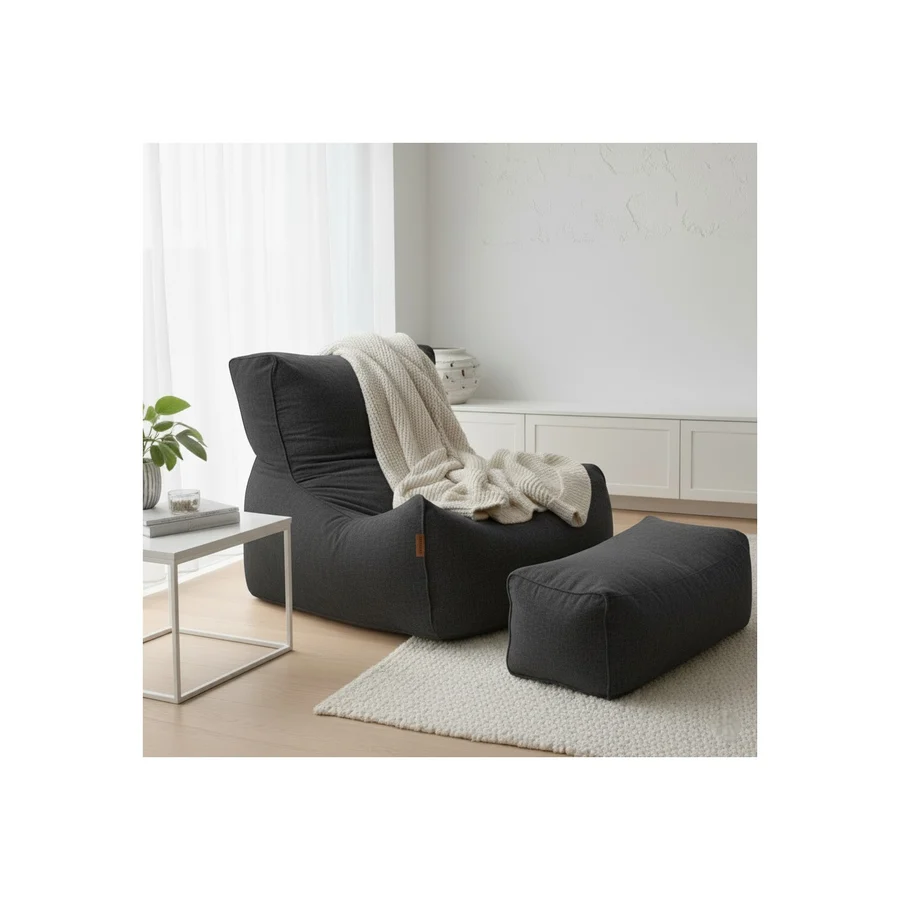 Patara Home 2'li Velvet Model Armut Koltuk& Kaymaz Taban Koltuk % Oyuncu Koltuğu - Antrasit