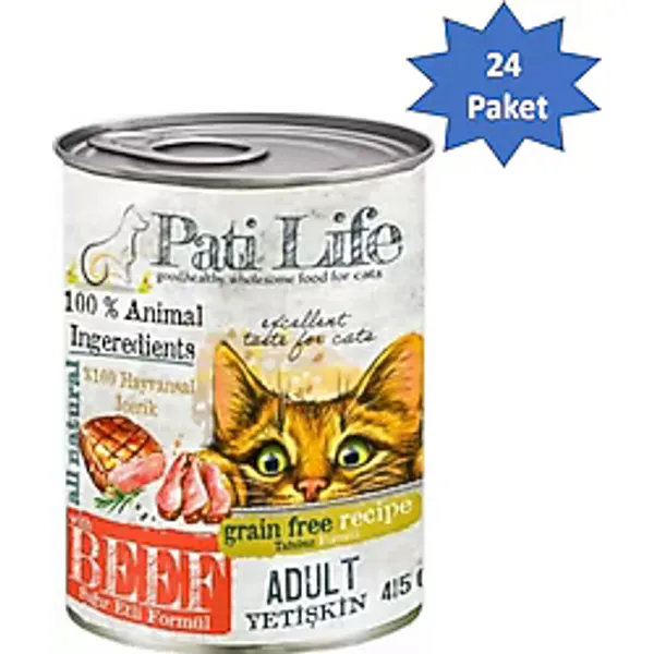 Pati Life 415 gr 24'lü Yetişkin Konserve Kedi Maması