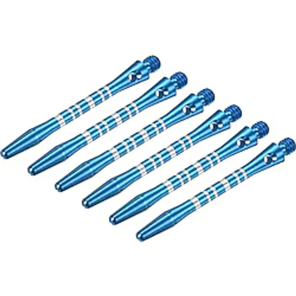 PATIKIL Alüminyum Dart Şaftı 6 Adet, 45 mm 2BA, Gümüş Tonu Mavi Orta dişli dart şaftı, dart aksesuarı, çelik uçlar, dart okları
