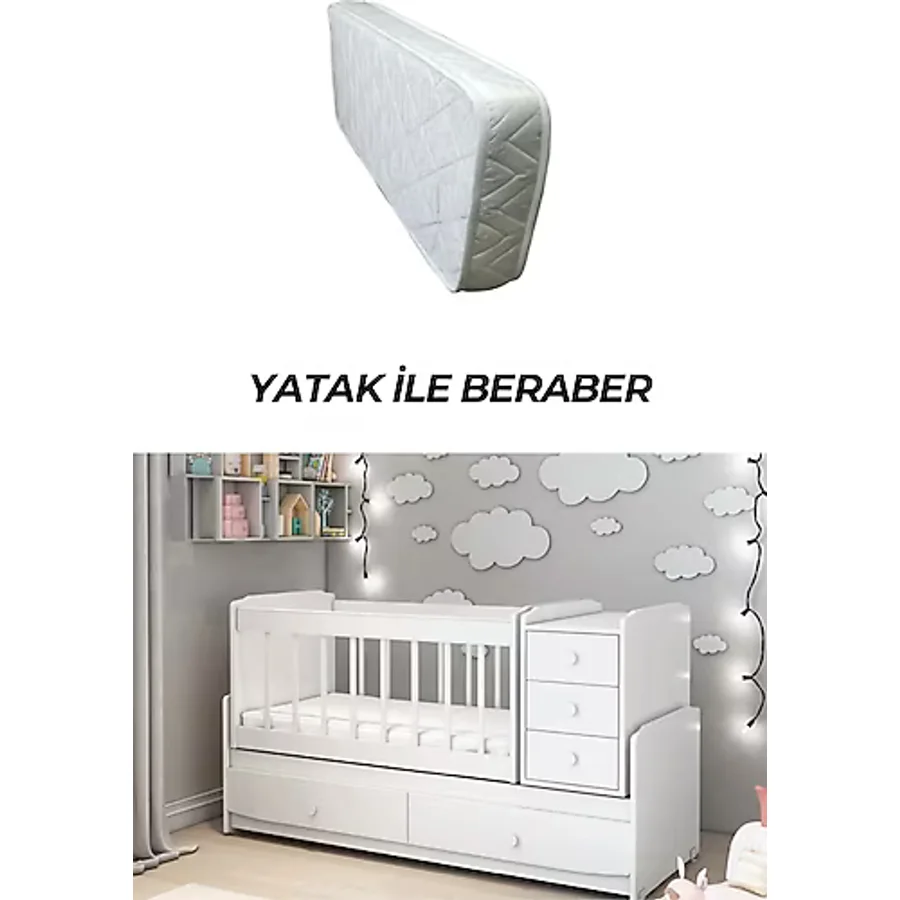 Patiko Furniture Ms 290 Büyüyebilen Yataklı Beşik