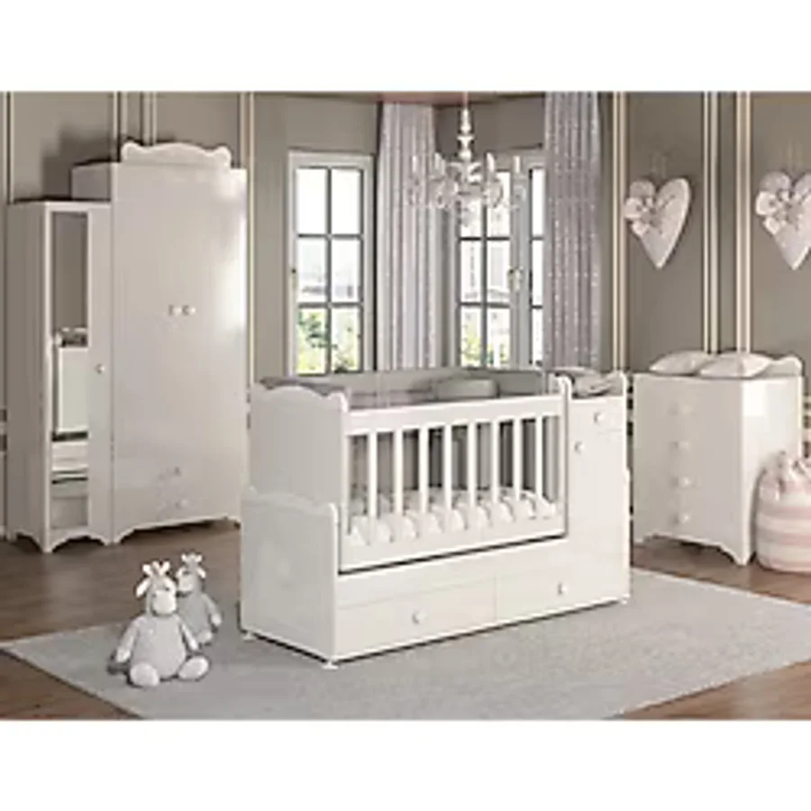 Patiko Furniture Sahra 950 3 Kapılı Bebek Odası Takımı Beyaz