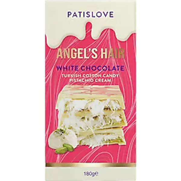 Patiswiss Patislove Antep Fıstığı Kremalı ve Pişmaniye Dolgulu Beyaz Çikolata, 180G - 180 gr