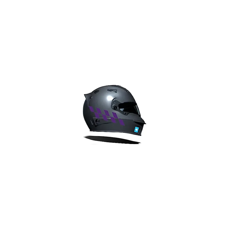 Patlıcan Moru Damalı Kask Motosiklet Sticker Takımı Çınar Extreme