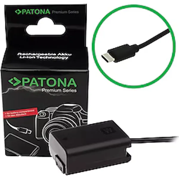 Patona 9413 Sony NP-FW50 İçin USB-C Girişli Kukla Pil Adaptörü