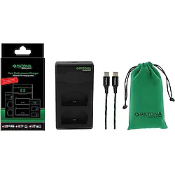 PATONA NP-FW50 - PD Performans pil şarj cihazı (1000 mA) USB-C mini çift LCD - PD/QC özellikli (161964)