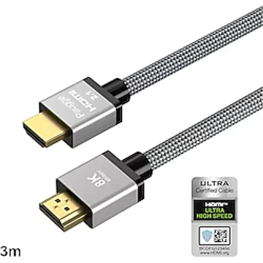 Paugge Ultra Sertifikalı Hdmi 2.1 Kablo - 8K@60Hz, 4K@120Hz, 4K@60Hz, eARC, HDCP 2.2, D-HDR, Dolby Vision, Dolby Atmos - 3 m
