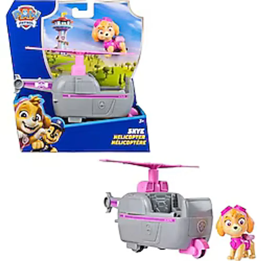 Paw Patrol, Skye oyun figürlü helikopter (sürdürülebilir temel araç/ana araç), 3 yaşından büyük çocuklar için oyuncak